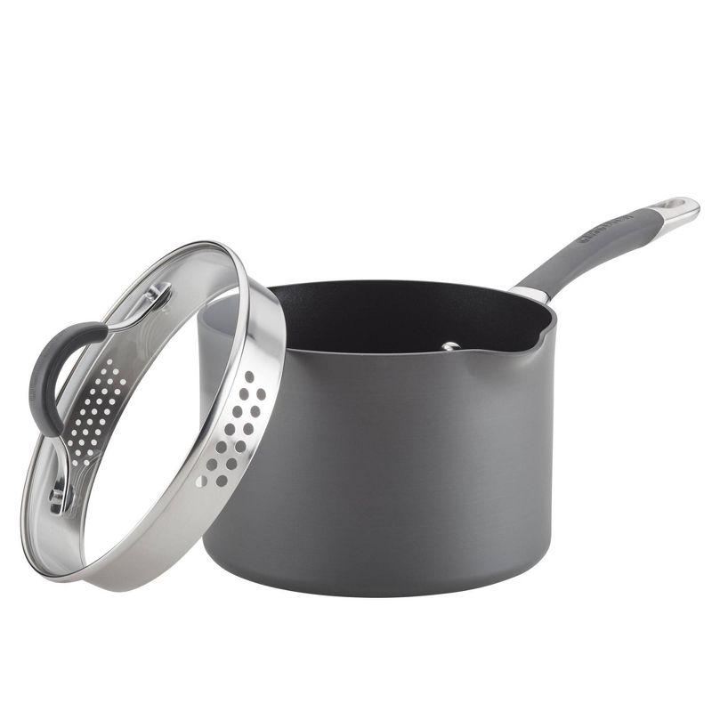 Circulon Circulon Radiance Hard-Anodized Nonstick Saucepan with Straining Lid, 3-Quart