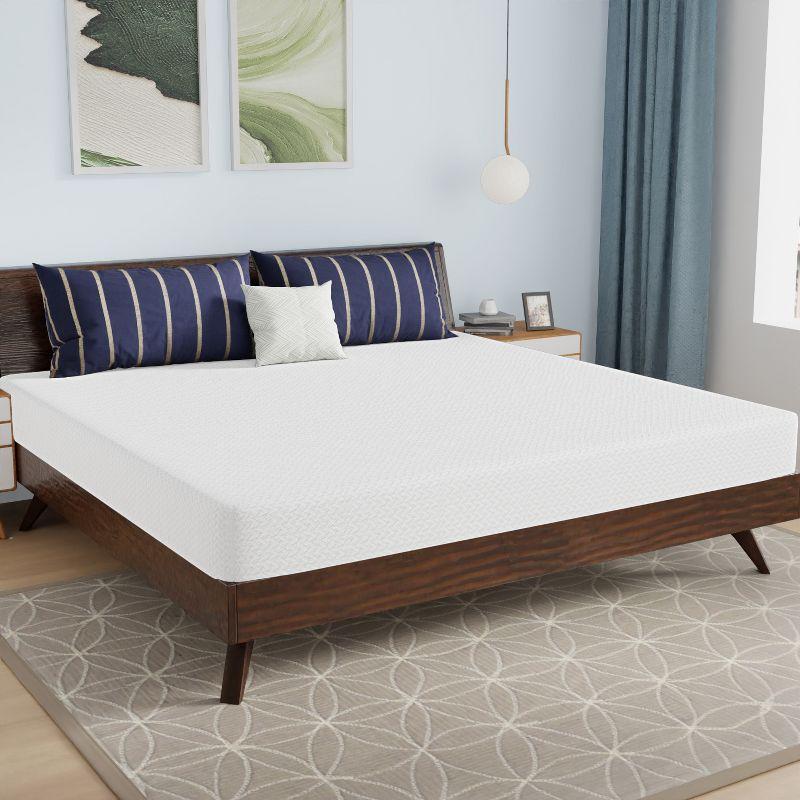 King White Gel Memory Foam Adjustable Bed with Bamboo Cover