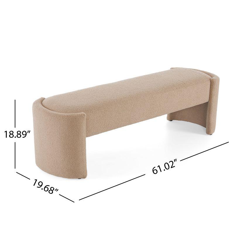 Christopher Knight Home Eugene Modern Boulce Upholstered Ottoman, Light Camel