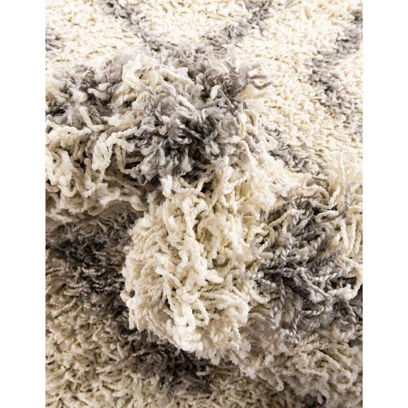 Unique Loom 6' 0 x 9' 0 Rectangle Trellis Shag Ivory Area Rug