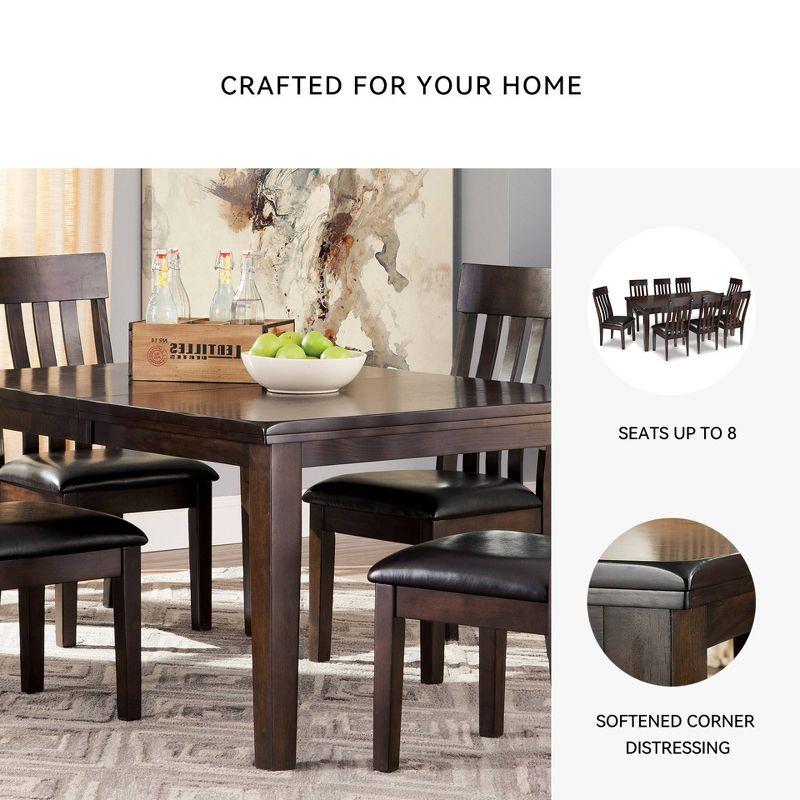 Signature Design by Ashley Haddigan Rectangular Extendable Dining Table Dark Brown: Seats 8, Wood Veneer, Butterfly Leaf