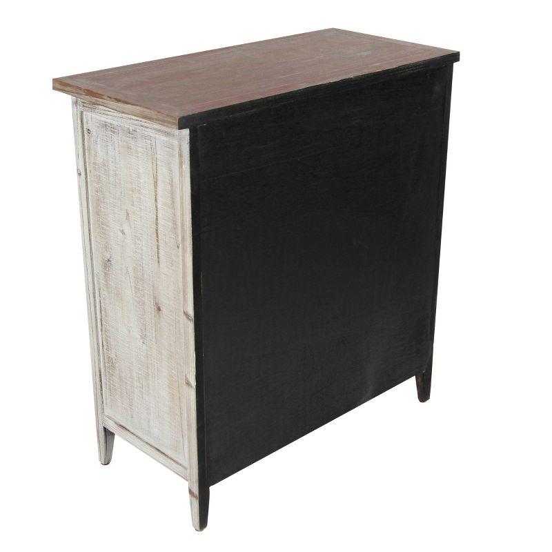 Rustic 2 Door Wooden Cabinet Brown - Olivia & May: Bohemian Style, Fixed Shelves, No Assembly Required