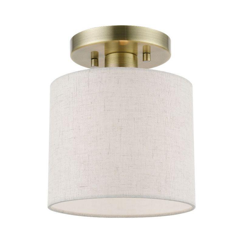 Livex Lighting Blossom 1 - Light Semi-Flush Mount in  Antique Brass