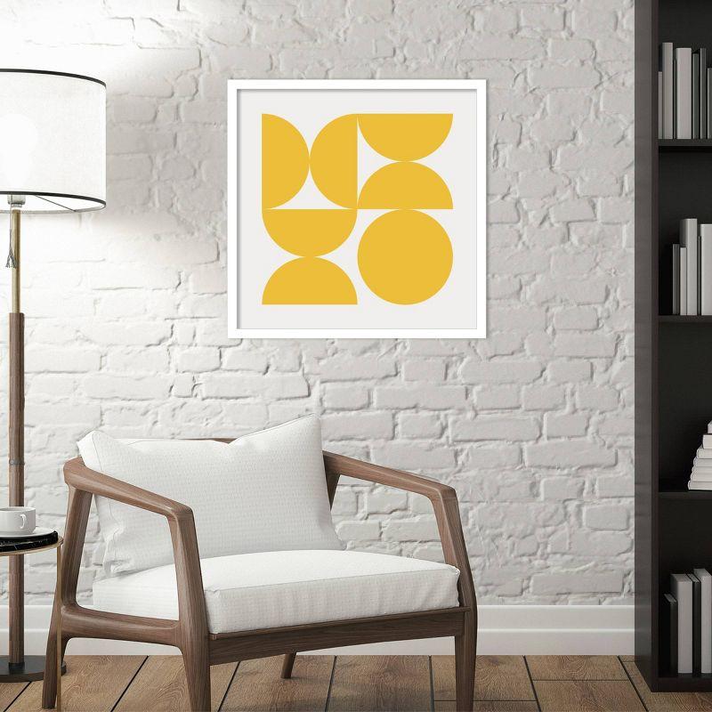 21" x 21" Bold Vintage Geometric Sunshine Yellow by The Creative Bunch Studio Wood Framed Wall Art Print - Amanti Art: Lithograph