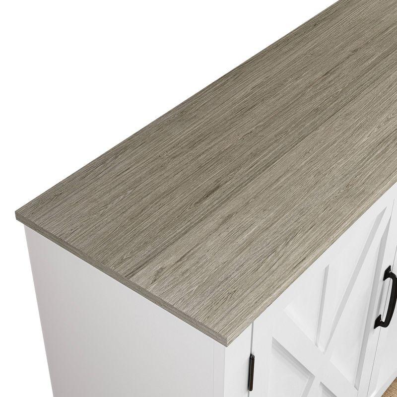 70" Classic Style TV Stand for TVs up to 78" White - Festivo: Farmhouse Design, Cable Management, Adjustable Storage