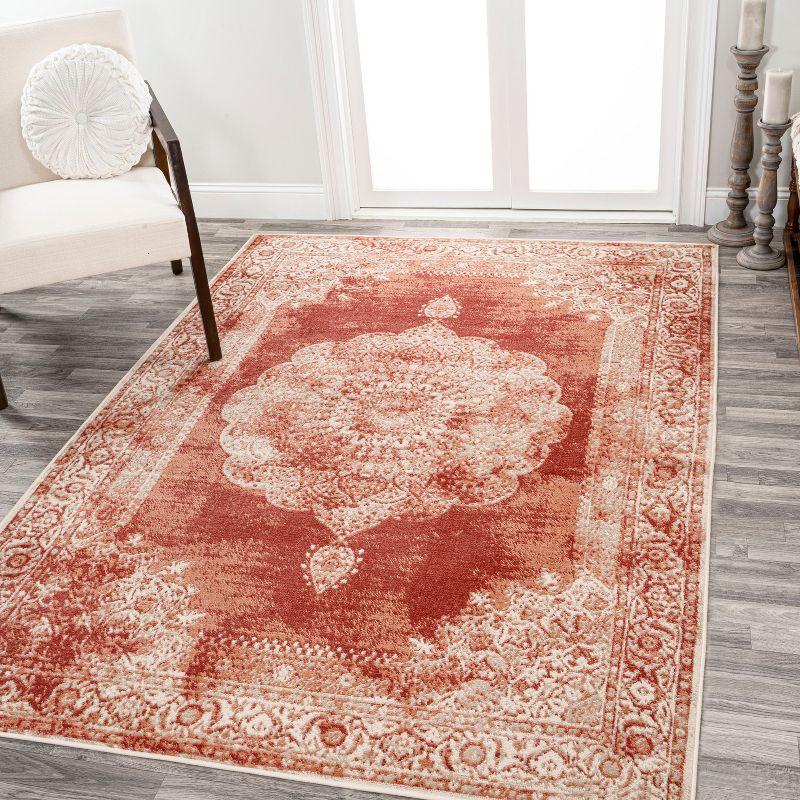 JONATHAN Y Rosalia Cottage Medallion Peach/Ivory 4 ft. x 6 ft. Area Rug