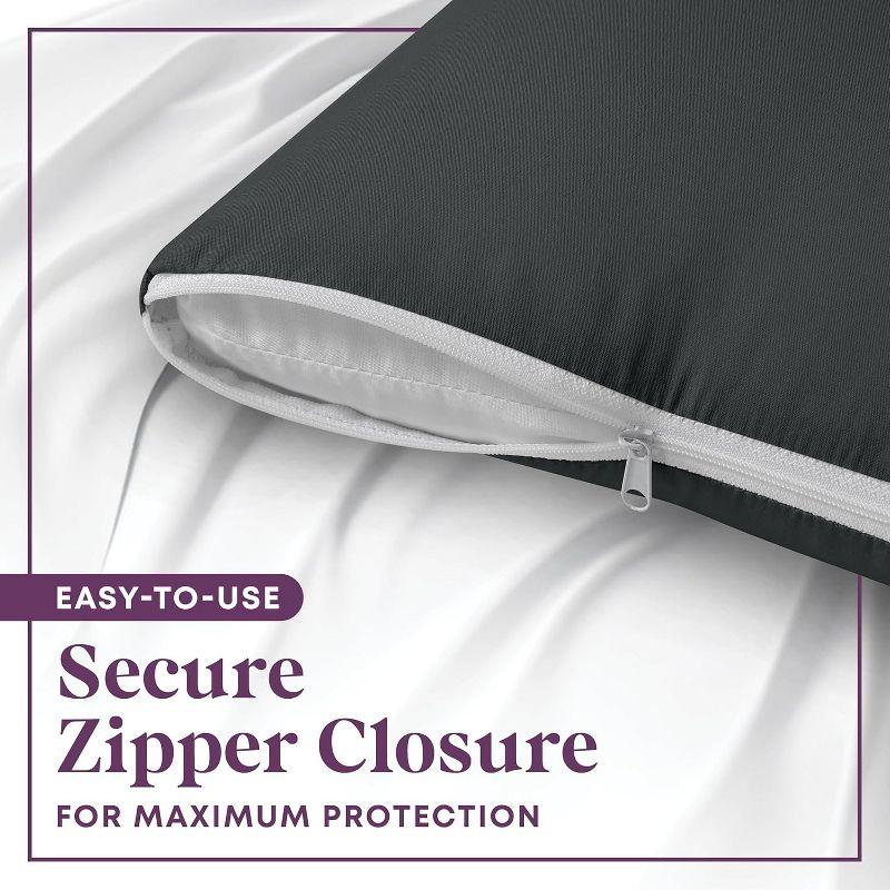 100% Cotton Zippered Pillow Protector (2 pck) Standard - Charcoal