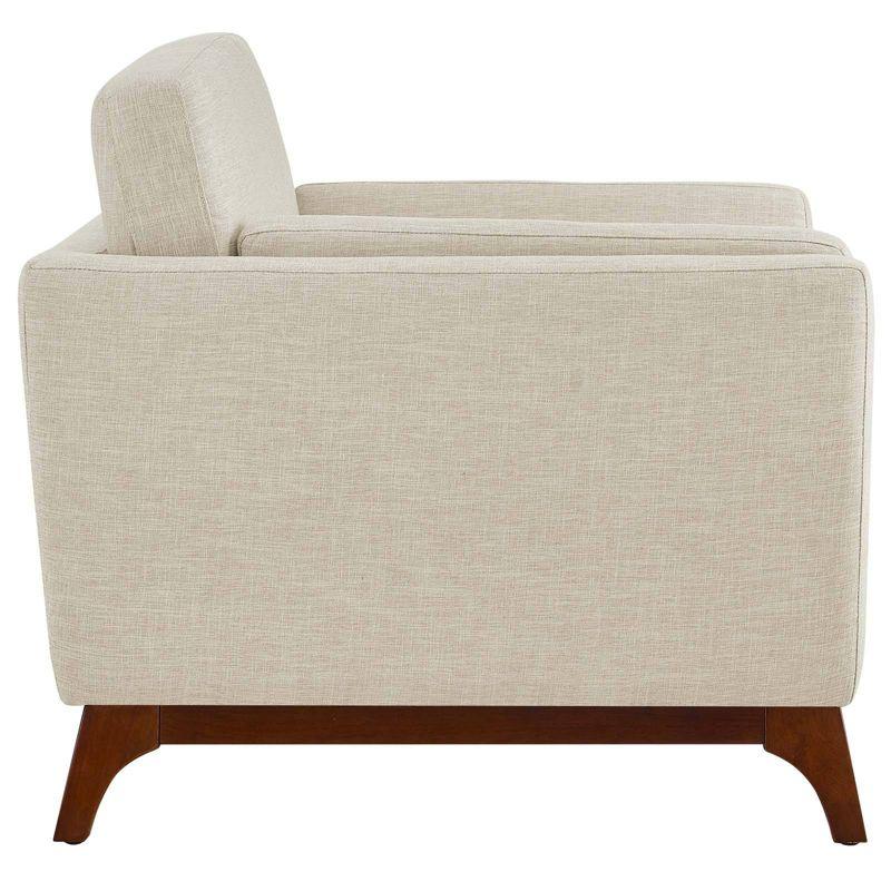 Modway Chance Upholstered Fabric Armchair Beige: Polyester, Wood Frame, Spot Clean, Modern Lounge Style