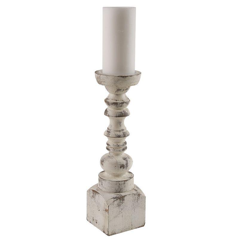 Park Designs Brighton Wood Candlestick 15" - White