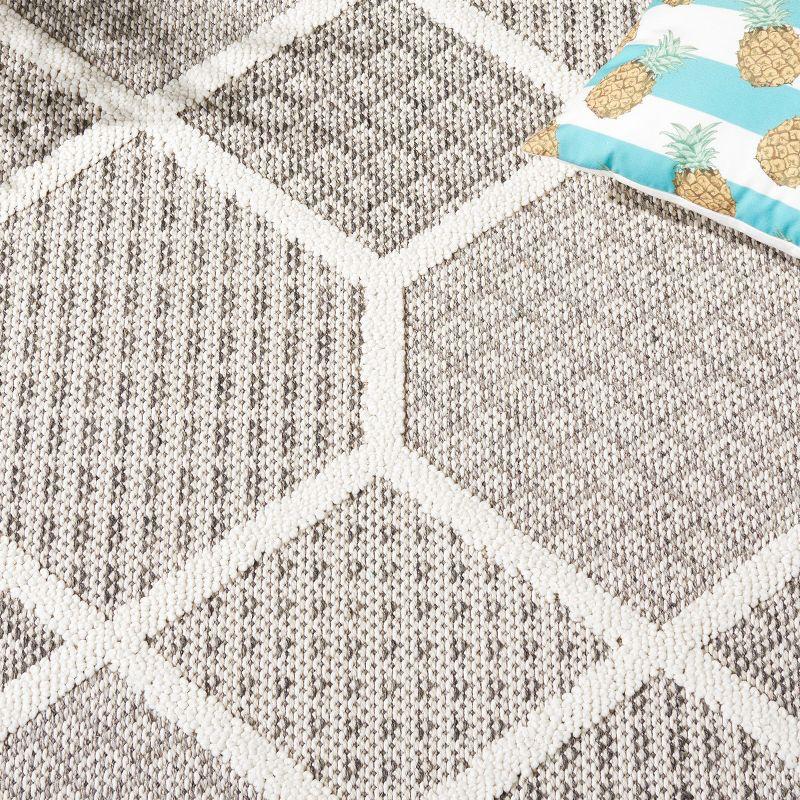 Gray Geometric 8' x 10' Stain-Resistant Synthetic Area Rug