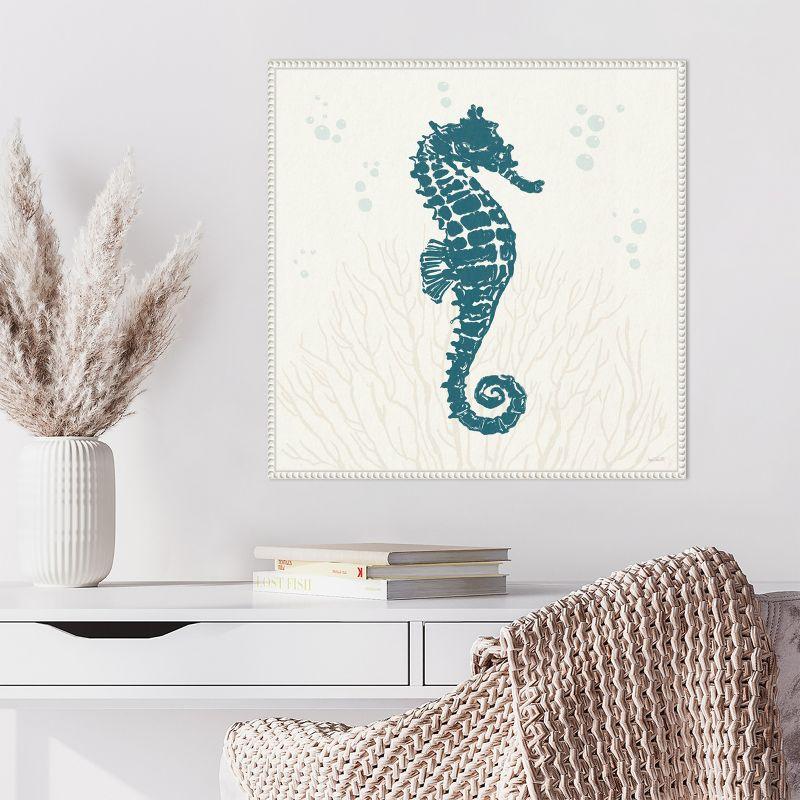 Amanti Art Seaside Style II Blue by Anne Tavoletti Canvas Wall Art Print Framed 22 x 22-in.