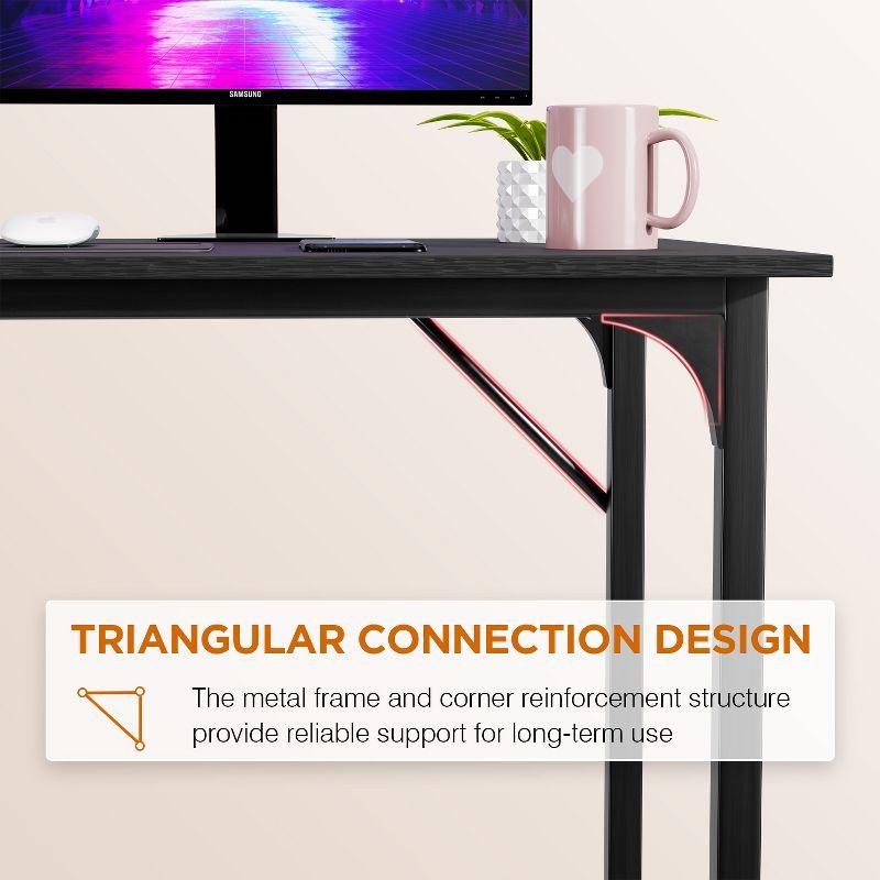 FDW Computer Desk 32 inch Length Study Writing Table Adjustable feet for Home Office, Black