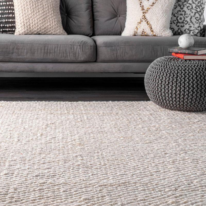 Nuloom Hailey Solid 8x10 Jute Indoor Area Rug for Dining Room Rug Neutral Rug Living Room Rug Kitchen, Off White