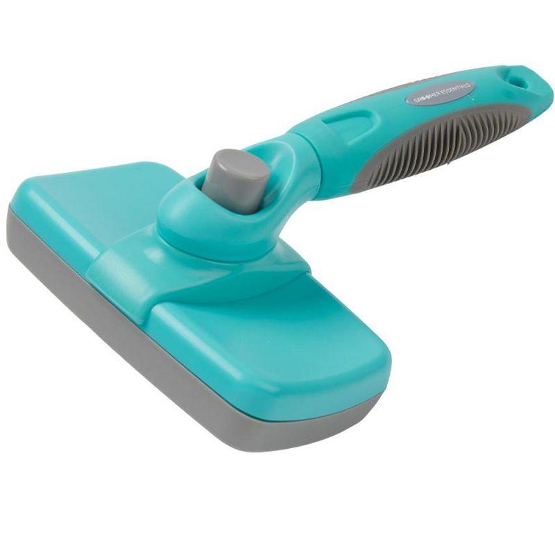 Aqua and Gray Self Cleaning Slicker Brush for Dogs