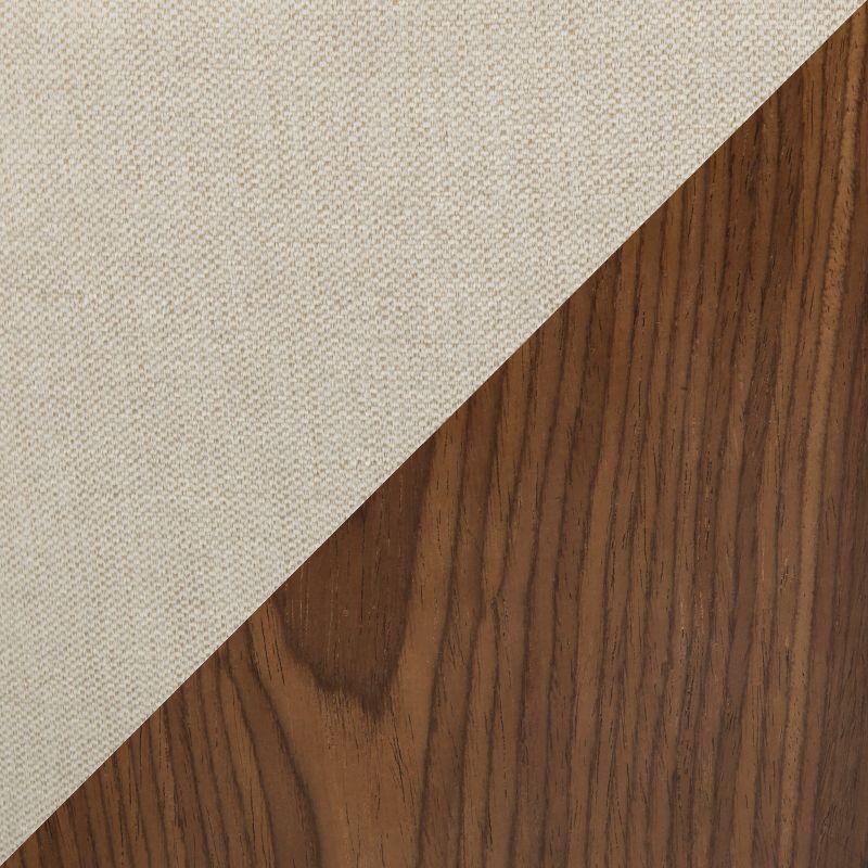 Curvo Mid-Century Modern Dining Accent Chair Cream - Lumisource: Upholstered, Wood Legs, Polyester