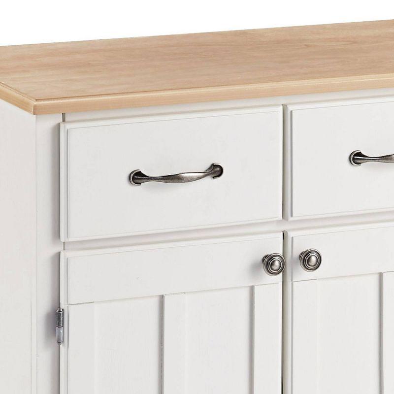 36" Sideboard Buffet Servers with Wood Top White - Home Styles: Traditional Style, Adjustable Shelves, Storage Cabinet