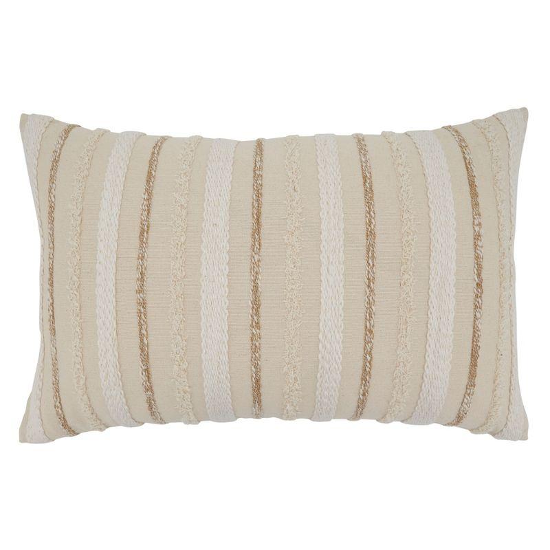 Saro Chloe Collection Appliqued Cotton Throw Pillow