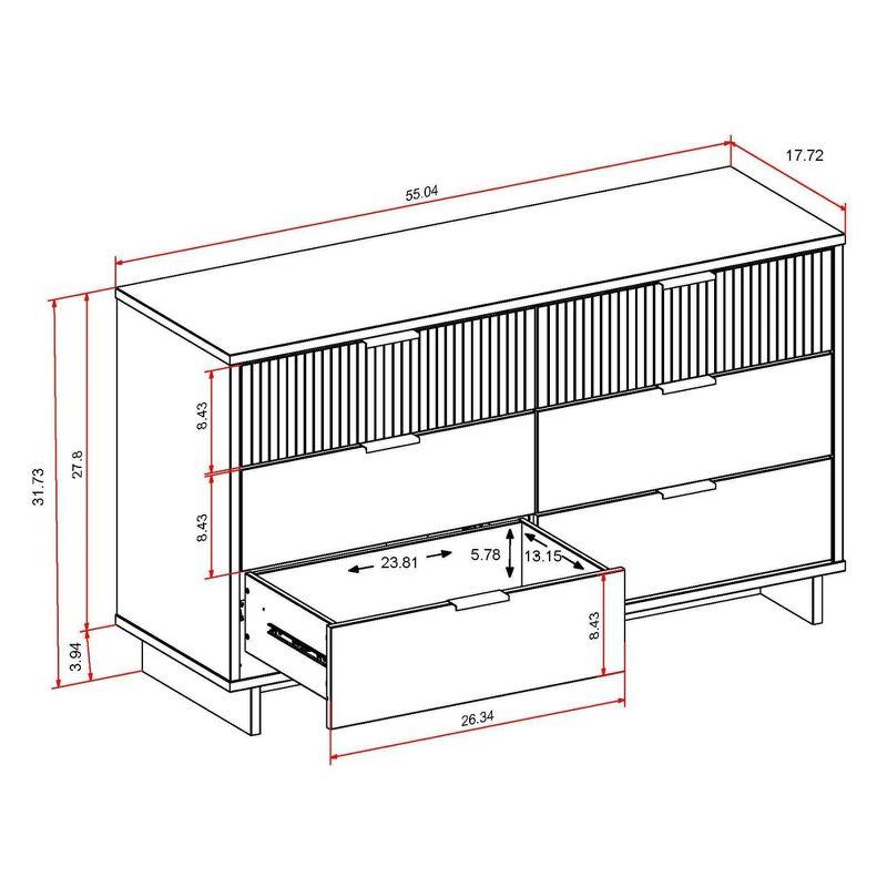 Granville Modern 6 Drawer Double Wide Dresser - Manhattan Comfort