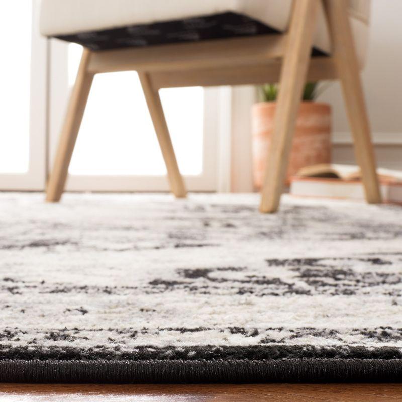 Brentwood BNT852 Power Loomed Indoor Area Rug - Black/Ivory - 8'x10' - Safavieh