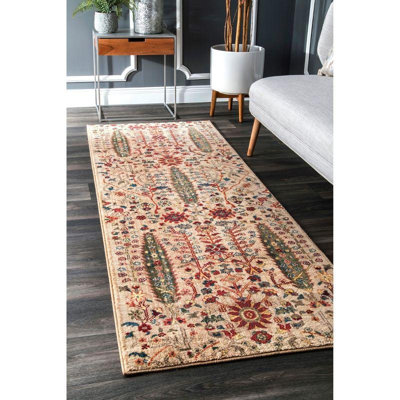Nuloom Dasilva Geometric 2x6 Runner Indoor Area Rug for Living Room Bedroom Dining Room Entryway Hallway Kitchen, Olive/Multicolor
