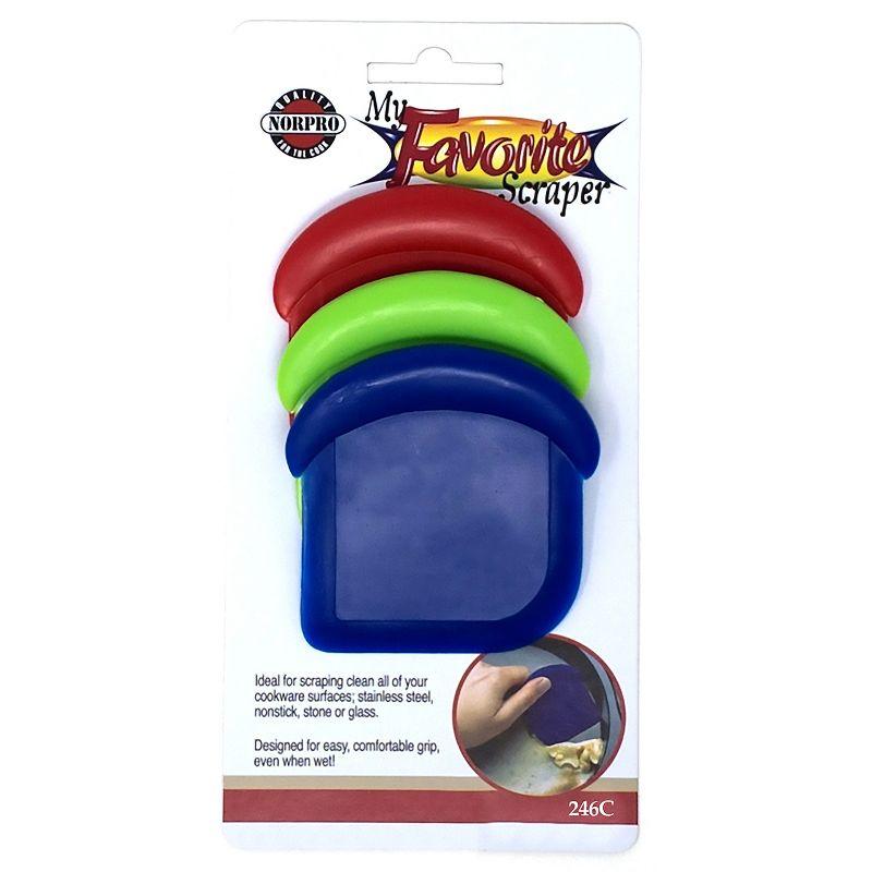 Norpro 3-Piece Red, Blue, Green Nylon Scraper Set