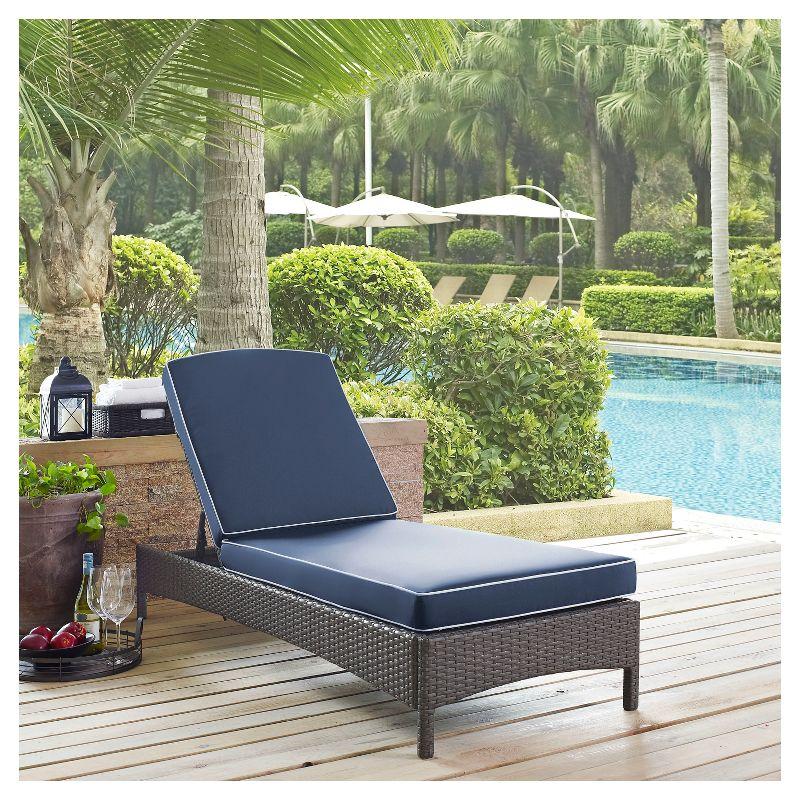 Palm Harbor Outdoor Wicker Chaise Lounge - Weathered Gray - Crosley