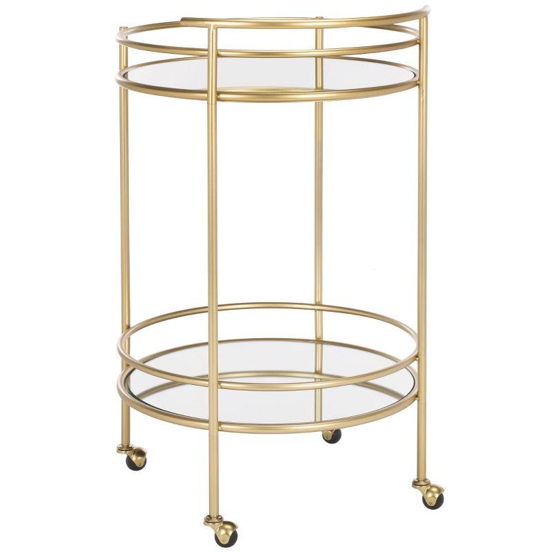 Ida 2 Tier Bar Cart - Gold/Mirror - Safavieh