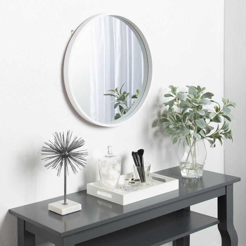 Travis Round Wood Accent Wall Mirror - Kate and Laurel All Things Decor