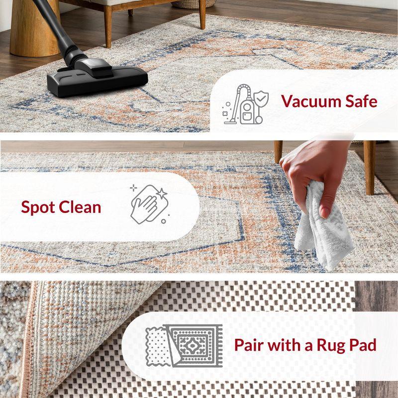 Nuloom Jacquie Medallion 6 Square Indoor Area Rug for Living Room Bedroom Dining Room Kitchen, Peach/Beige