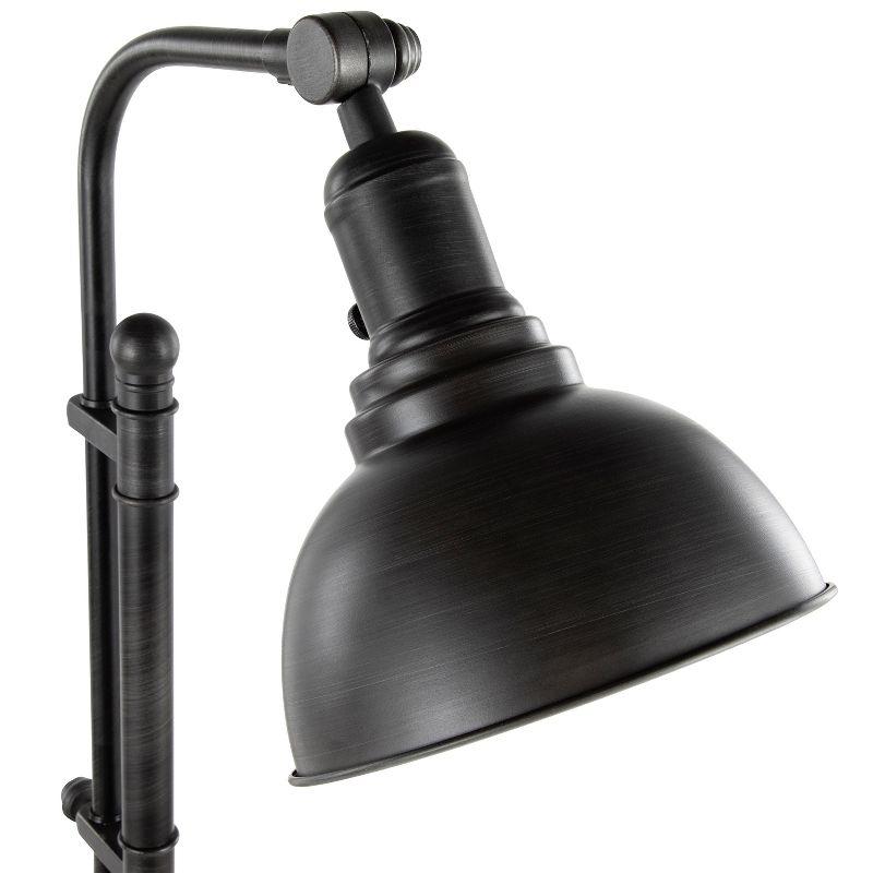 Emery Contemporary Adjustable Silver Metal Table Lamp