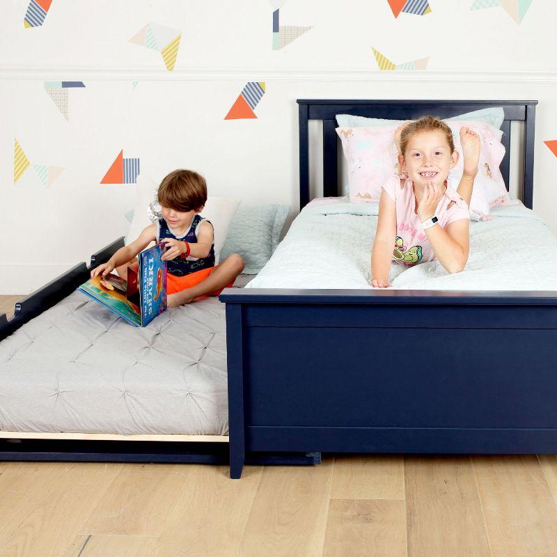 Max & Lily Twin-Size Bed with Trundle, Blue