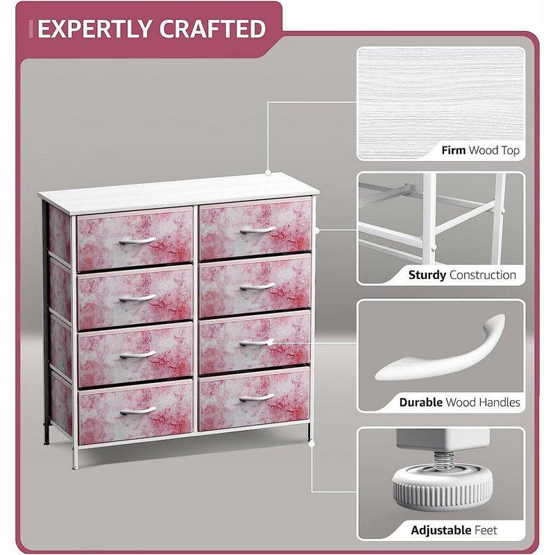 Sorbus Extra Wide Dresser Organizer With 8 Drawers - Tie Dye Pink