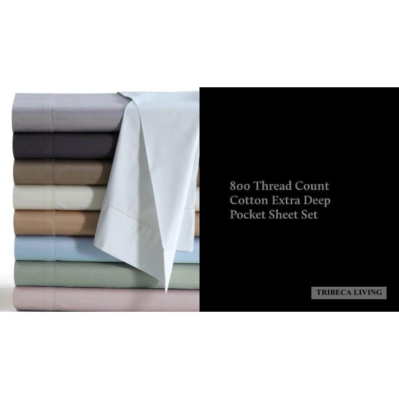 Queen 800 Thread Count Extra Deep Pocket Sateen Sheet Set Lavender - Tribeca Living