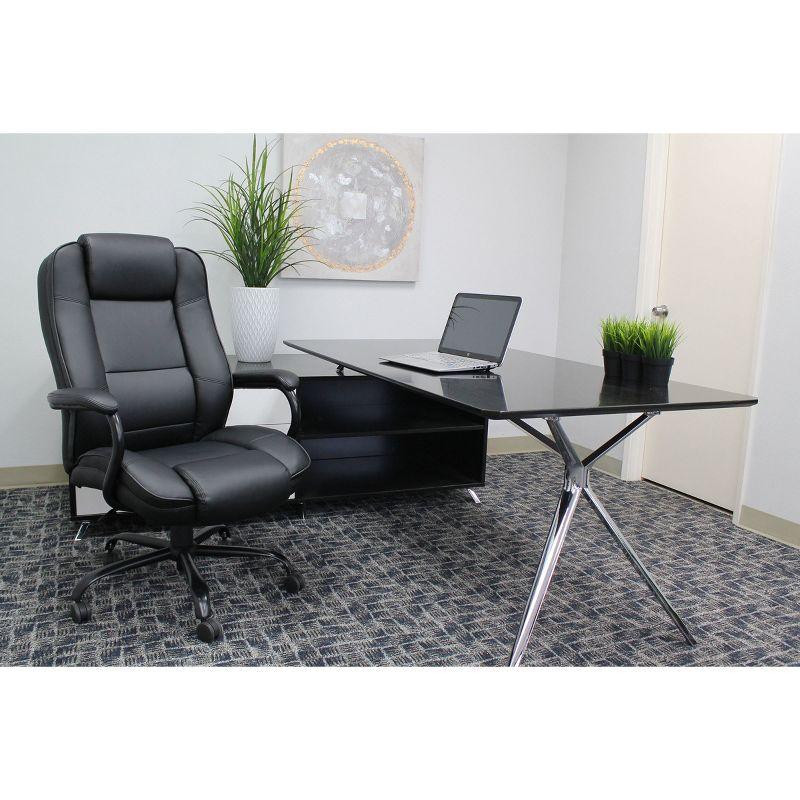 Heavy Duty Executive Chair Dark - Boss Office Products: Swivel, Metal Frame, 400lb Capacity