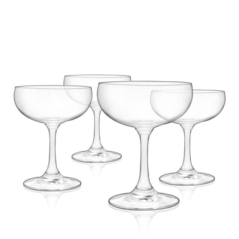 Clear 7 Oz Coupe Martini Cocktail Glasses, Set of 4