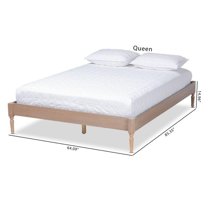 Queen Colette French Bohemian Wood Platform Bed Frame Oak - Baxton Studio: Ash Walnut Finish, No Box Spring Required