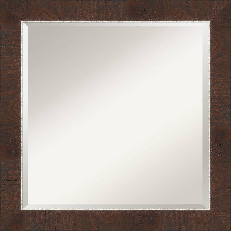 Wildwood Brown and Silver Narrow Framed Rectangular Bathroom Mirror