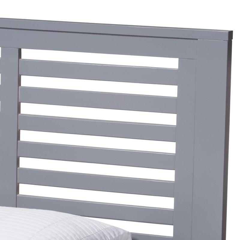 Sedona Gray Wood Twin Platform Bed with Upholstered Headboard