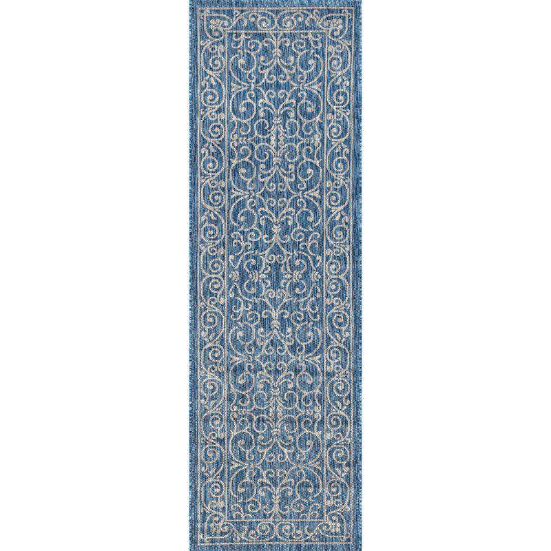 Charleston Vintage Filigree Textured Weave Indoor/Outdoor Area Rug  - JONATHAN Y