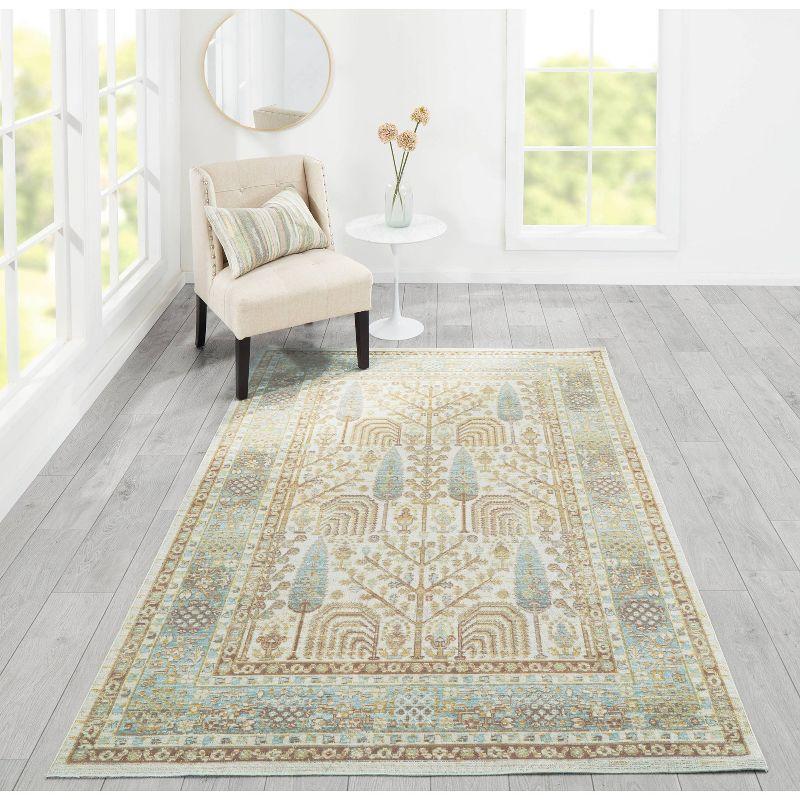 5'3"x7'3" Isabella Matilda Area Rug Ivory - Momeni: Bohemian Chevron Pattern, Medium Pile, Indoor Use