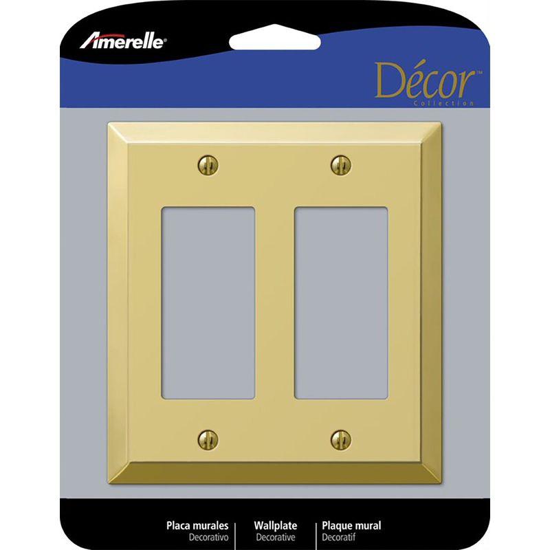 Polished Brass Double Rocker Steel Wall Plate