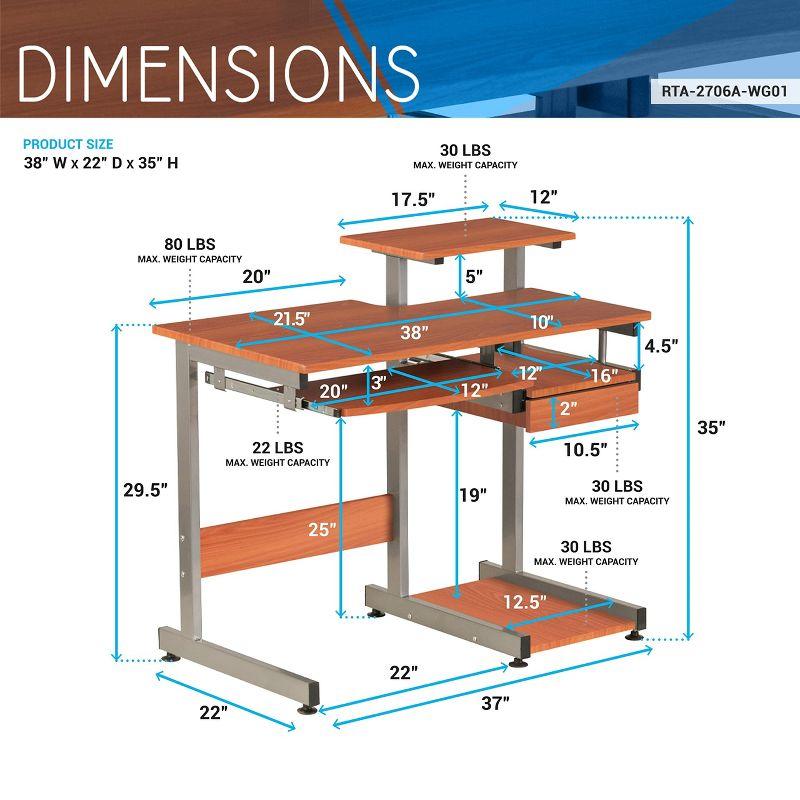 Taroo Clocks Complete Computer Workstation Desk