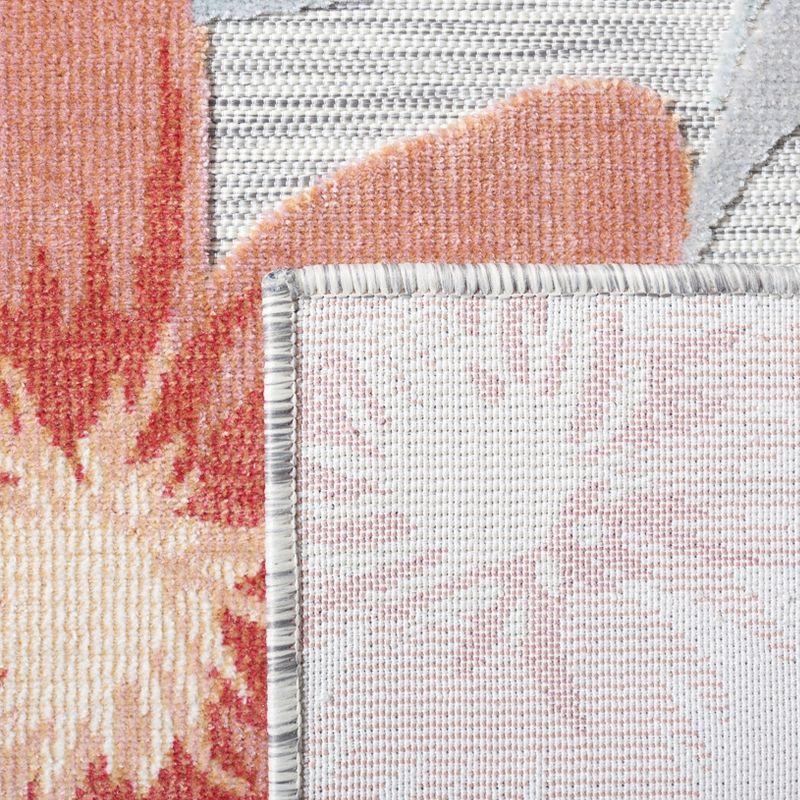 Cabana CBN454 Power Loomed UV Resistant Indoor/Outdoor Area Rug - Grey/Rust - 5'1"x7'6" - Safavieh