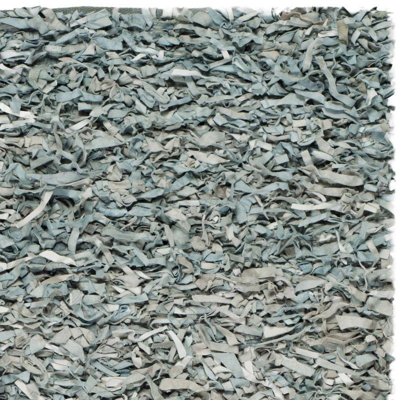 Leather Shag LSG511 Handwoven Runner Rug - Light Blue - 2'3"x9' - Safavieh