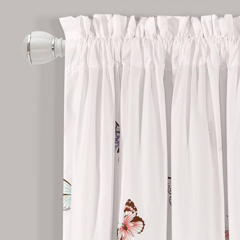 Lush Decor Flutter Butterfly Polyester Semi Sheer Curtain Pair (Set of 2)