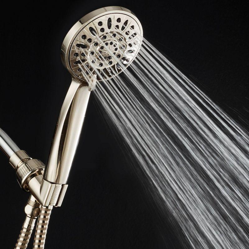 Brushed Nickel 6-Setting High-Pressure Handheld Shower Head