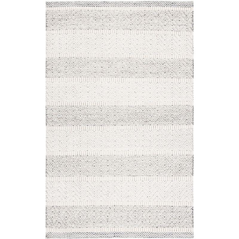 Gray Hand-knotted Wool 4' x 6' Rectangular Rug