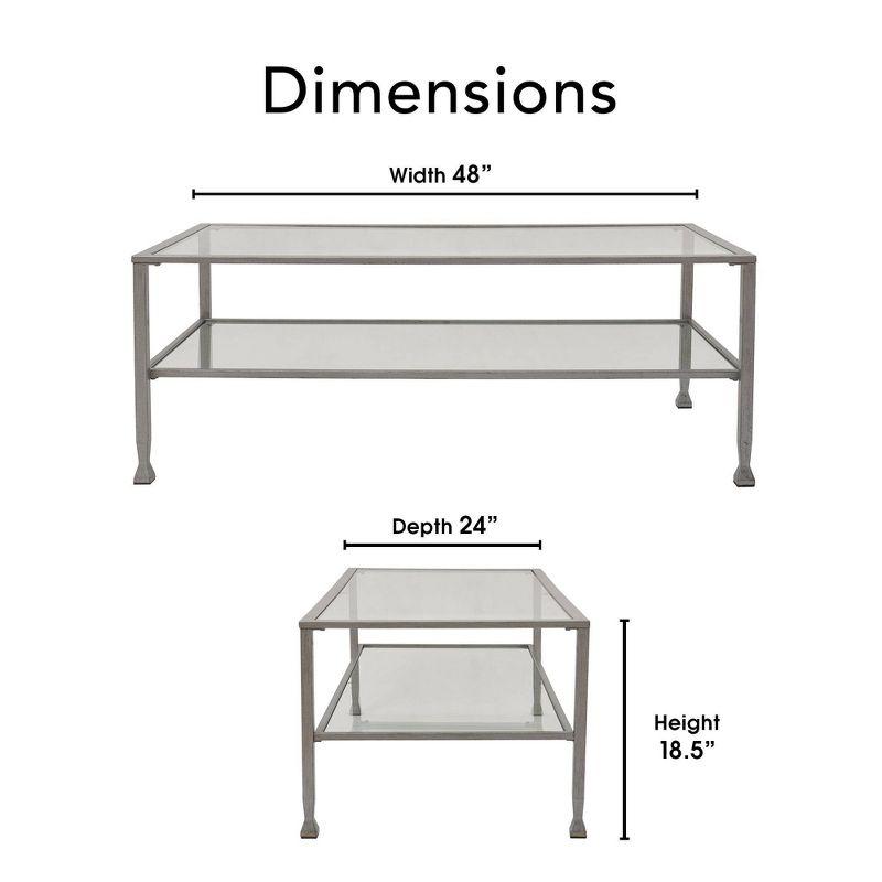 Maddox Glass and Metal Coffee Table - ClickDecor