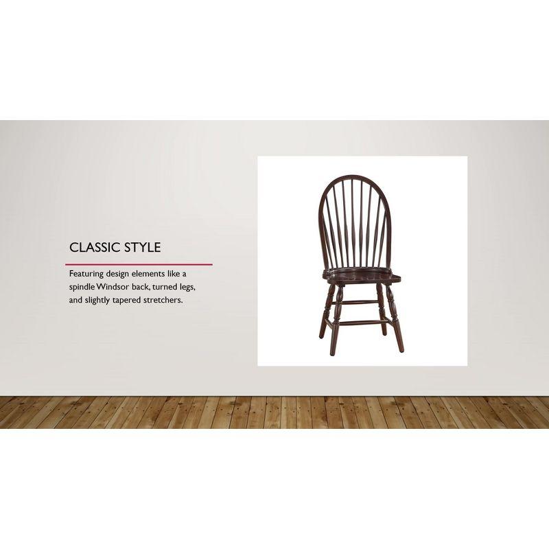 Espresso High Back Windsor Wood Side Chair