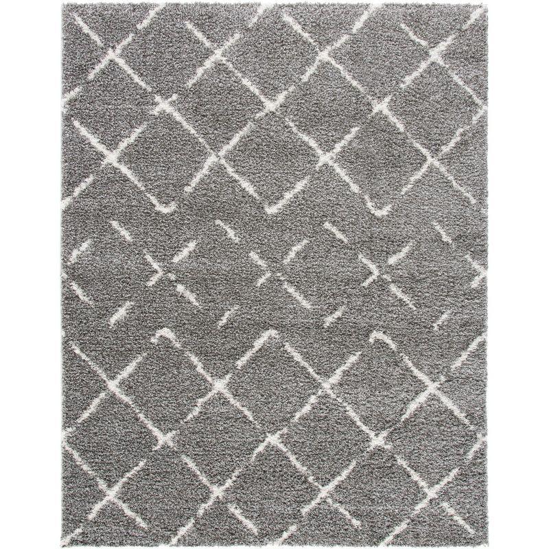 Arizona Shag ASG743 Power Loomed Indoor Area Rug - Brown/Ivory - 6'7"x9'2" - Safavieh